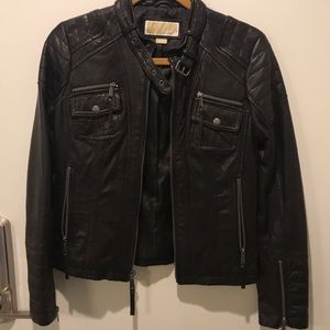 Michale Kors Black Leather Jacket SMALL